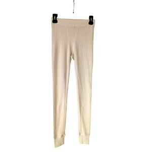 Skims Cream Ribbed Leggings Women Size S Soft Stretch Lounge Wear Minimalist